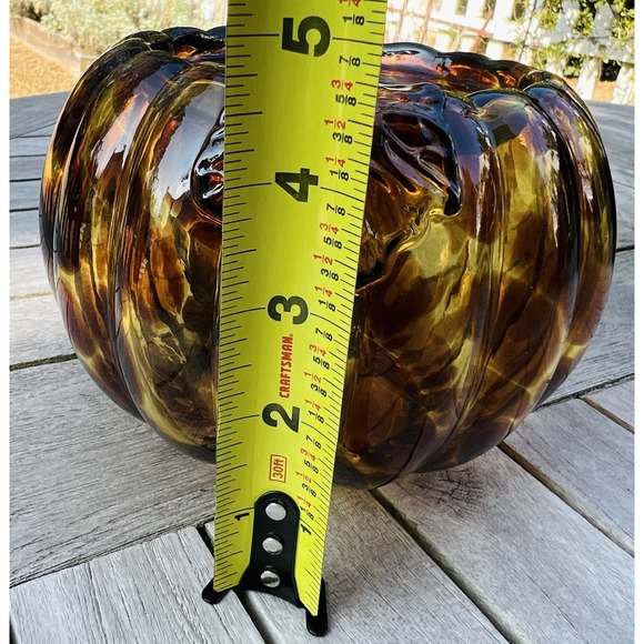 NEW Bath and Body Works 3-Wick Candle Holder Glass Pedestal Pumpkin - Picture 7 of 7